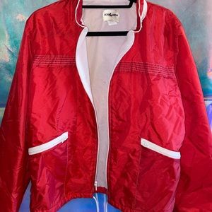 Vintage red light rain jacket, fleece lined
